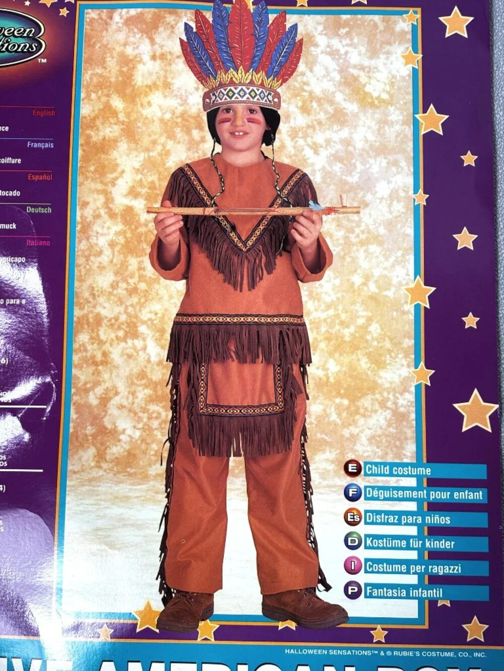 Rubie’s Native American Boy Faux Suede Costume w/ Head piece Sz 8-10 & 12-14NWT - Picture 2 of 14